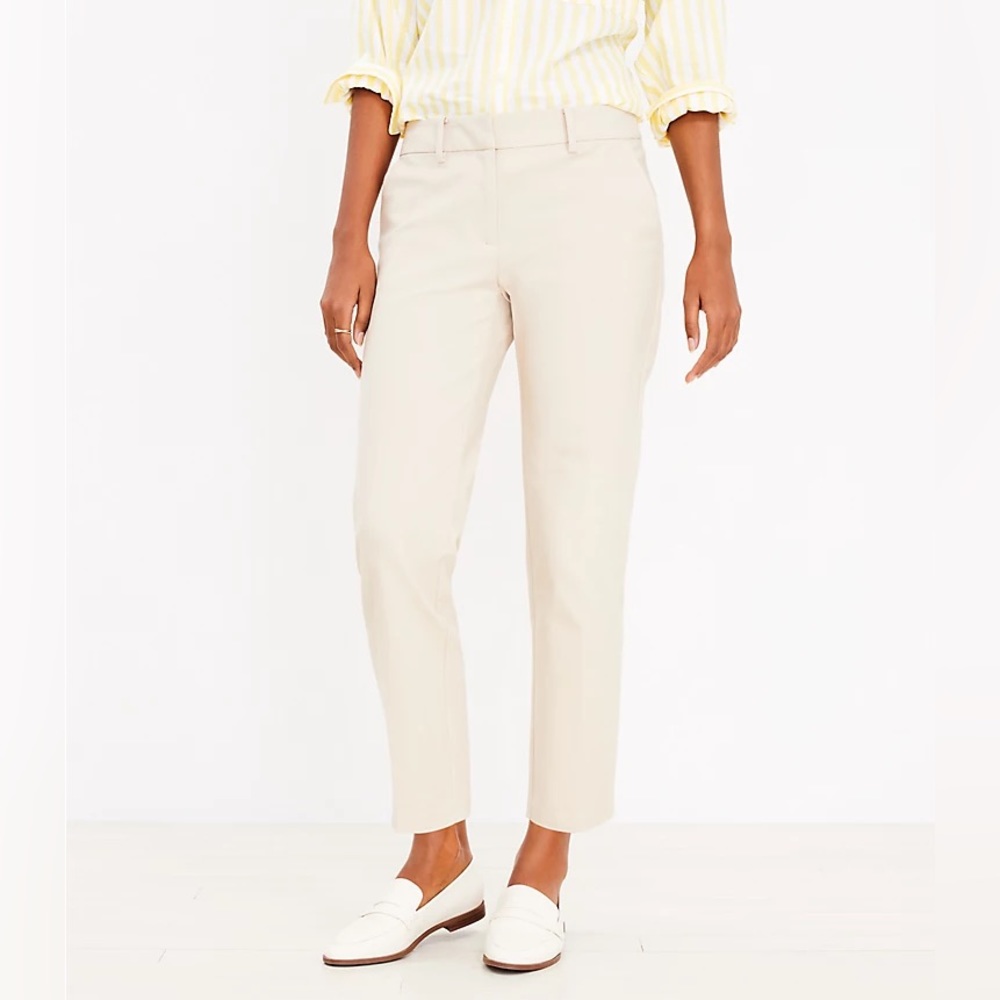 Ann Taylor Loft The Riviera Slim Crop Pants 8P Capris 8 Petite M Chinos Khakis